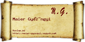 Maier Gyöngyi névjegykártya