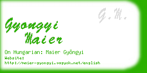 gyongyi maier business card
